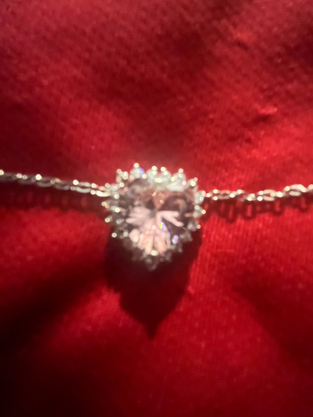 Silver Dainty Heart Pendant Necklace in Pink NWT - Cute Gift Idea Simple Classic